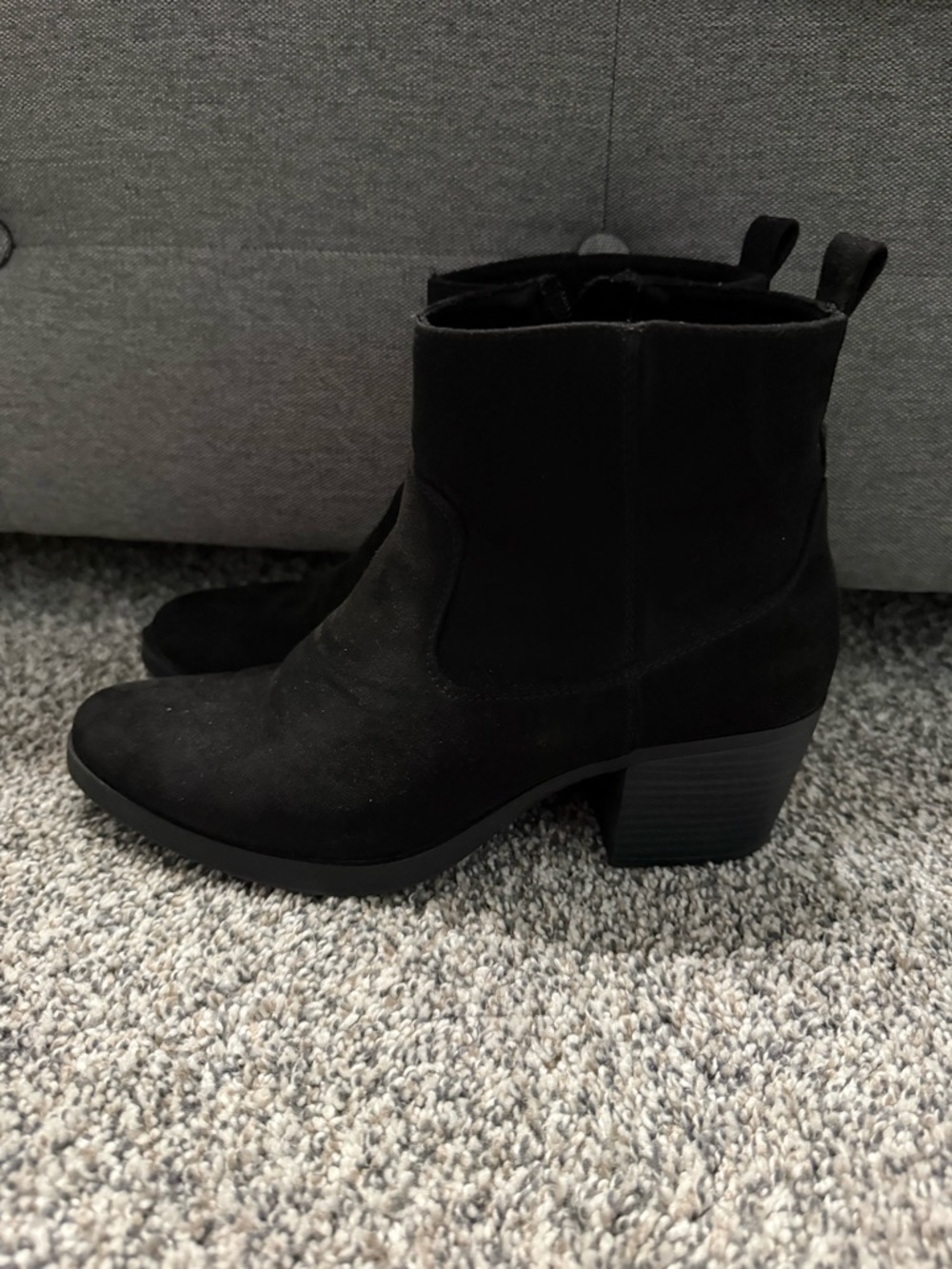 Black Suede Ankle Booties - Classic Women's Chelsea Style